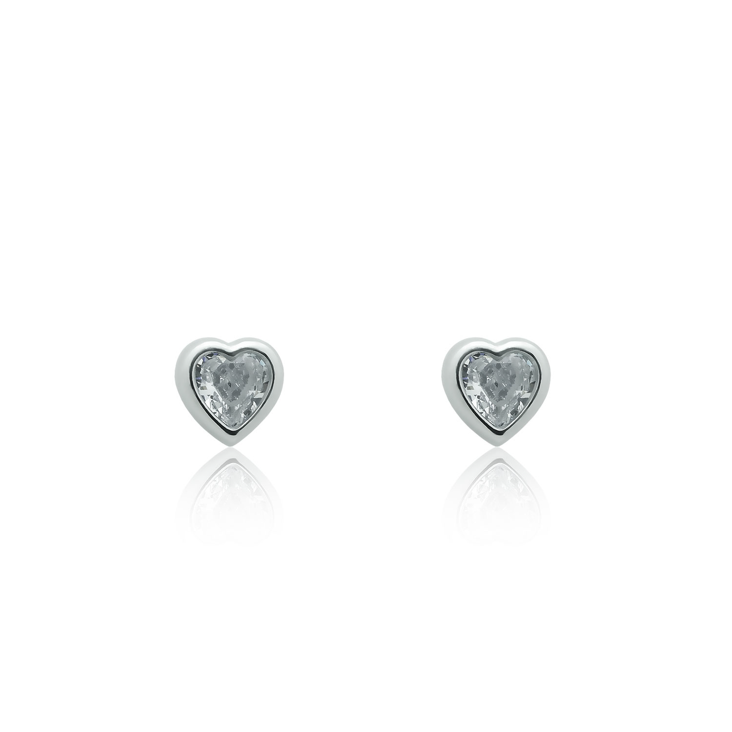 Silver earrings Heart stone