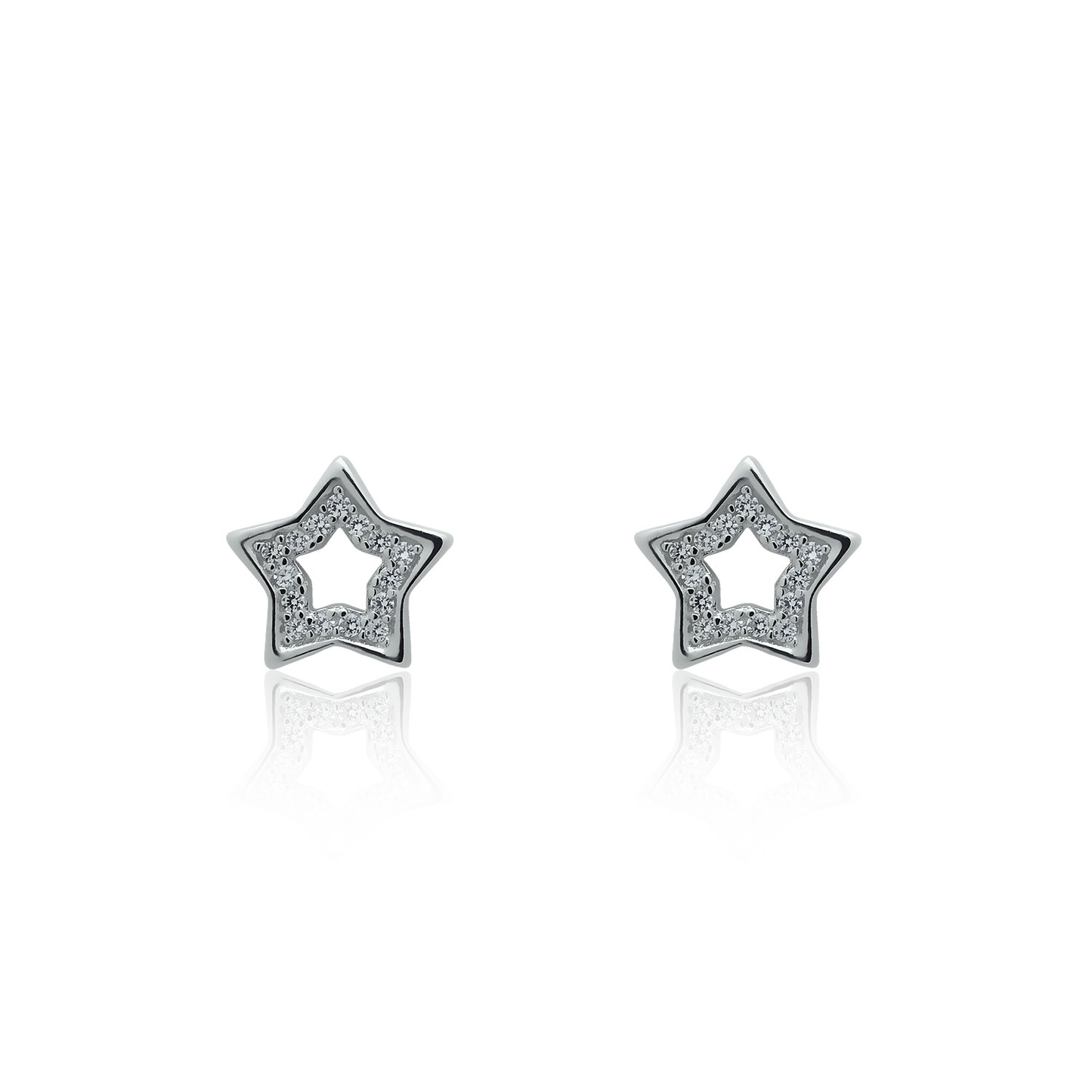 Silver earrings Crystal stars