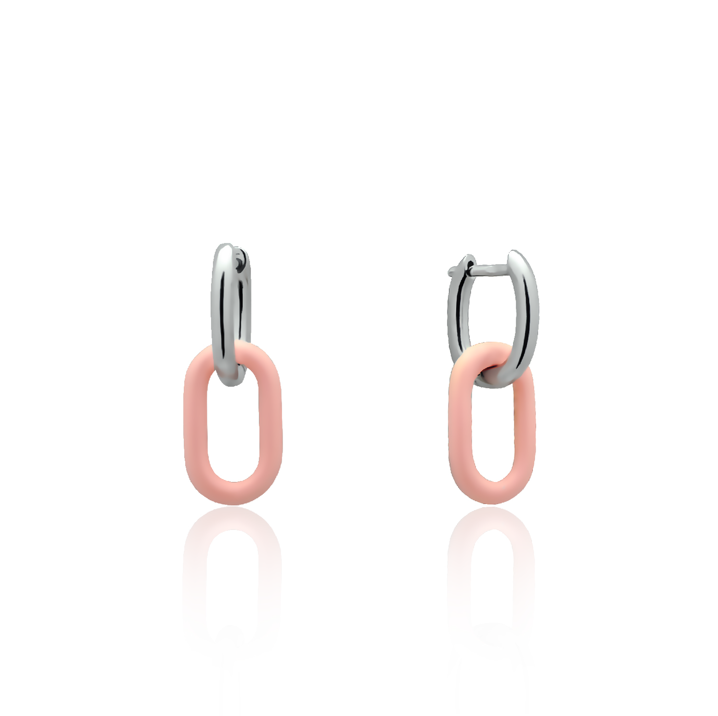 Silver earrings Pink tenderness