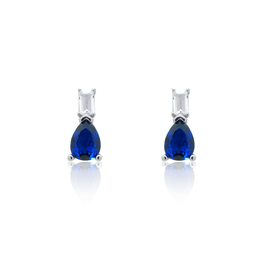 Silver earrings Blue drops