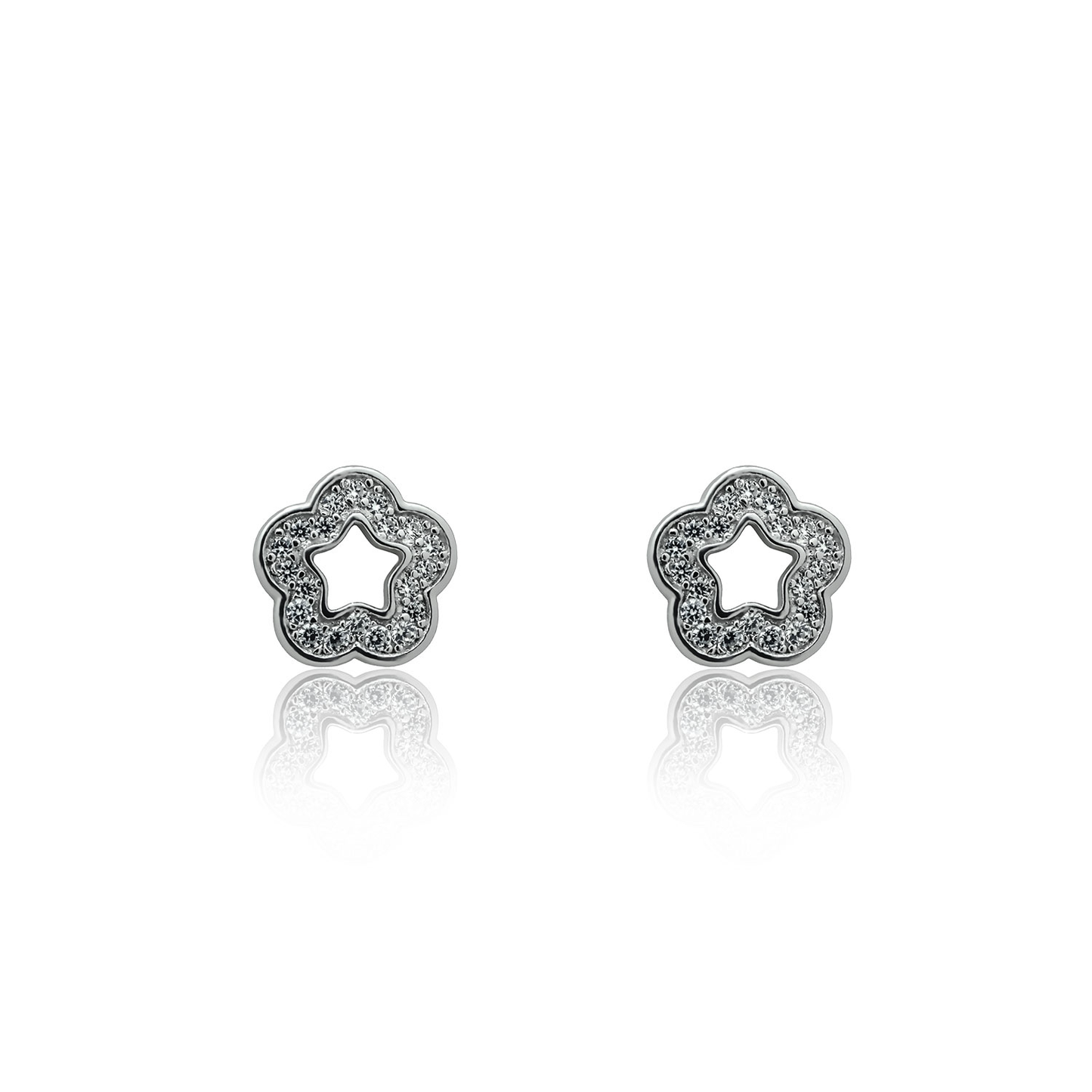 Silver earrings Radiant Flower