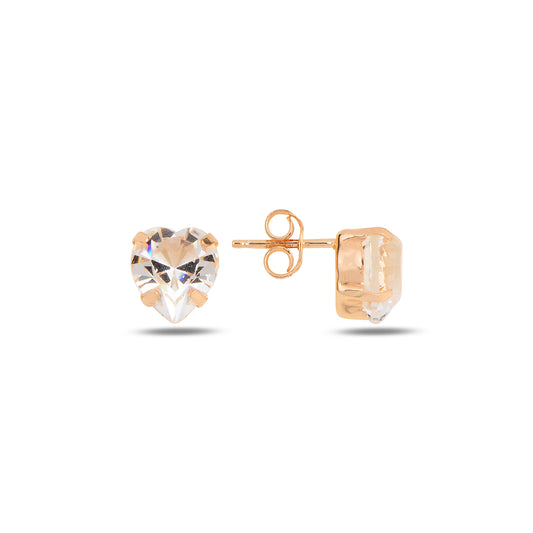 Swarovski BELLONA silver earrings with rose gold and clear crystal