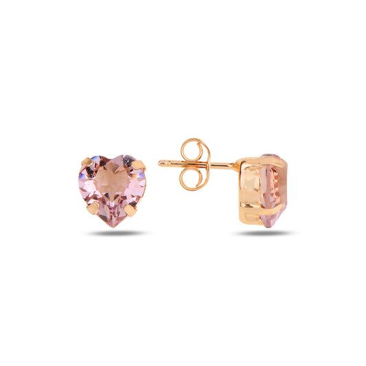 Swarovski BELLONA silver earrings with rose gold and pink crystal