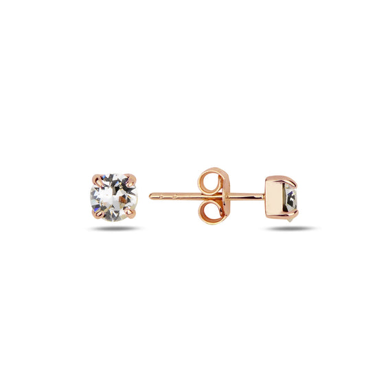 Swarovski CLASSIC BEAUTY rose gold and clear crystal silver earrings