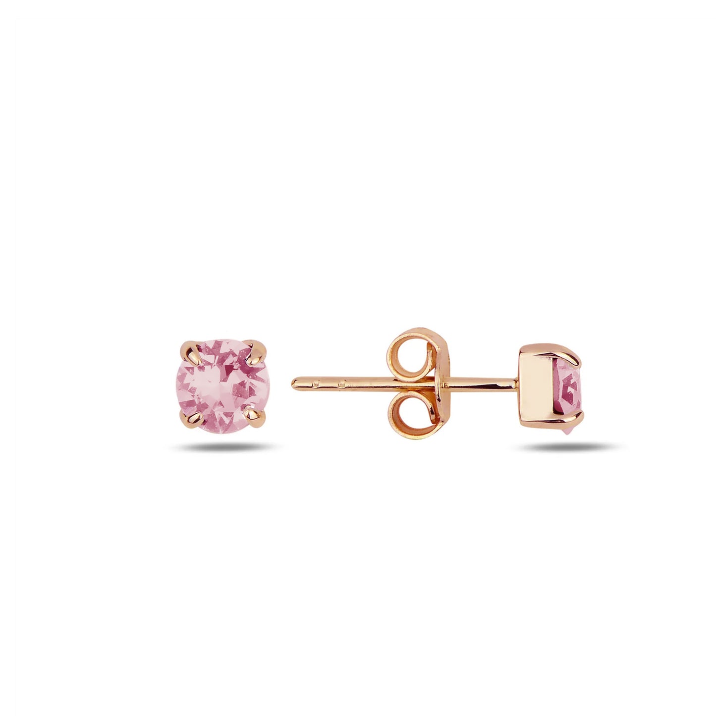 Silver earrings Swarovski CLASSIC BEAUTY rose gold and pink crystal