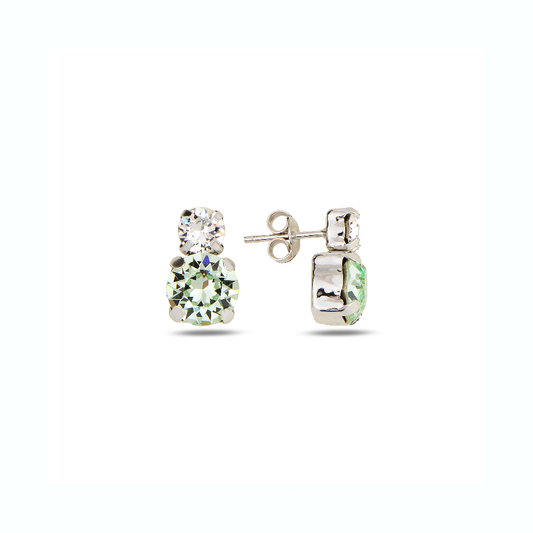 Silver earrings Swarovski FIDES green