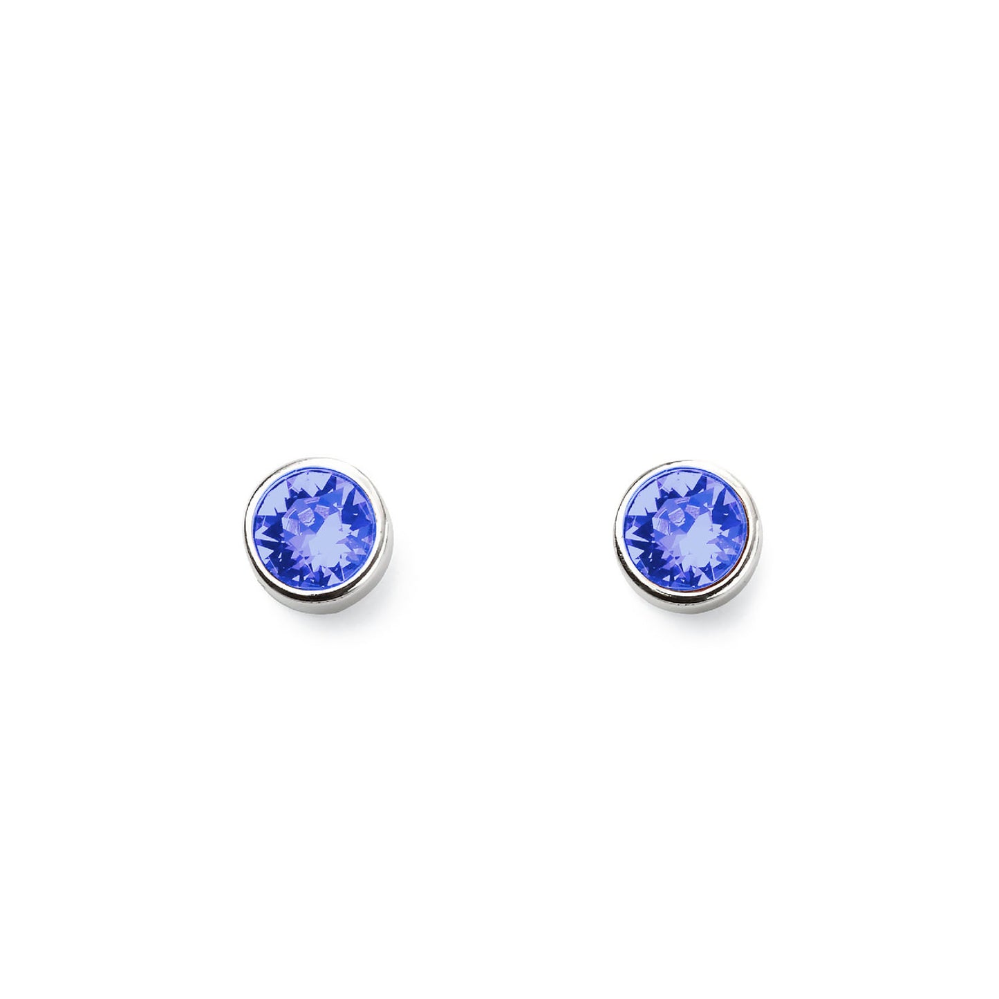 Silver earrings Swarovski CLASSIC BONBON navy blue