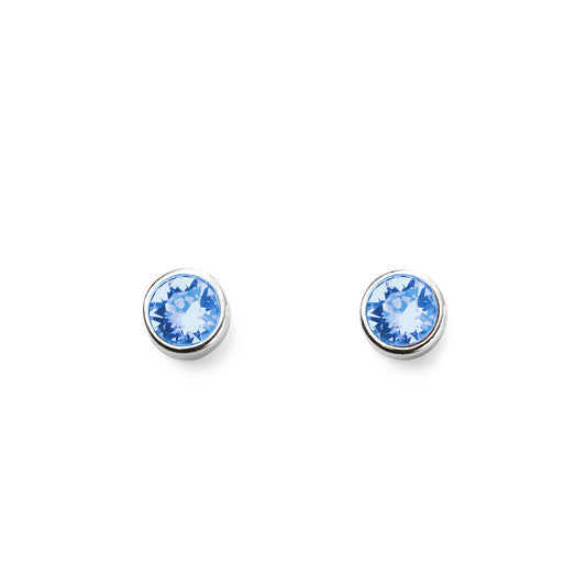 Silver earrings Swarovski CLASSIC BONBON sky blue