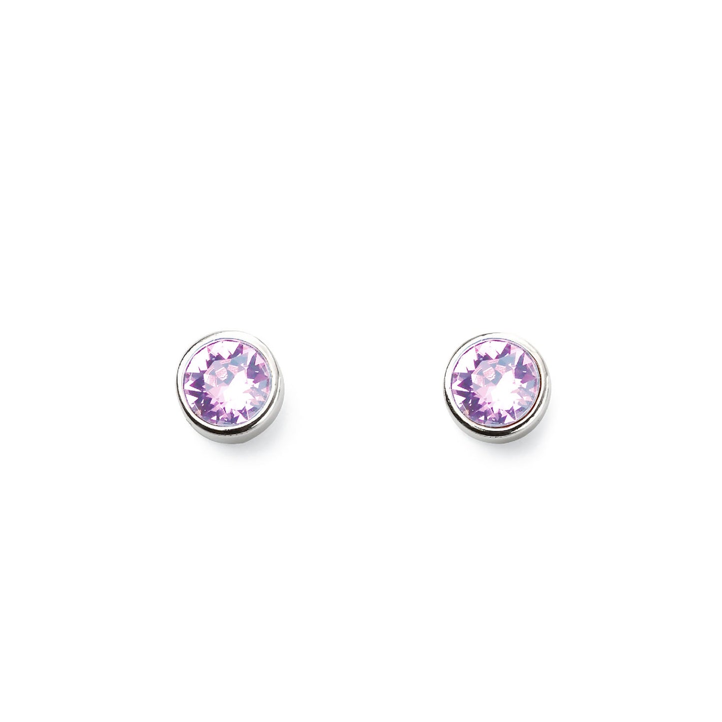 Silver earrings Swarovski CLASSIC BONBON light purple