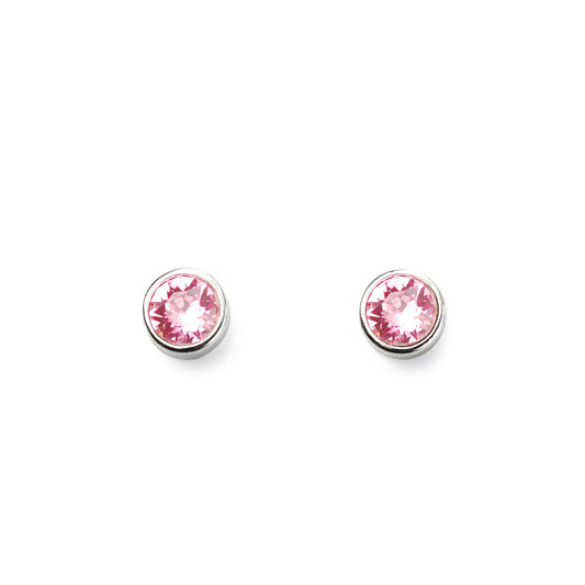 Silver earrings Swarovski CLASSIC BONBON light pink