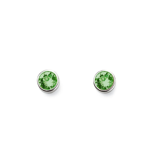 Silver earrings Swarovski CLASSIC BONBON light green