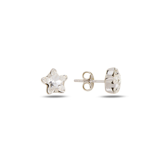 Swarovski NATURA Star silver earrings with white rhodium and clear crystal