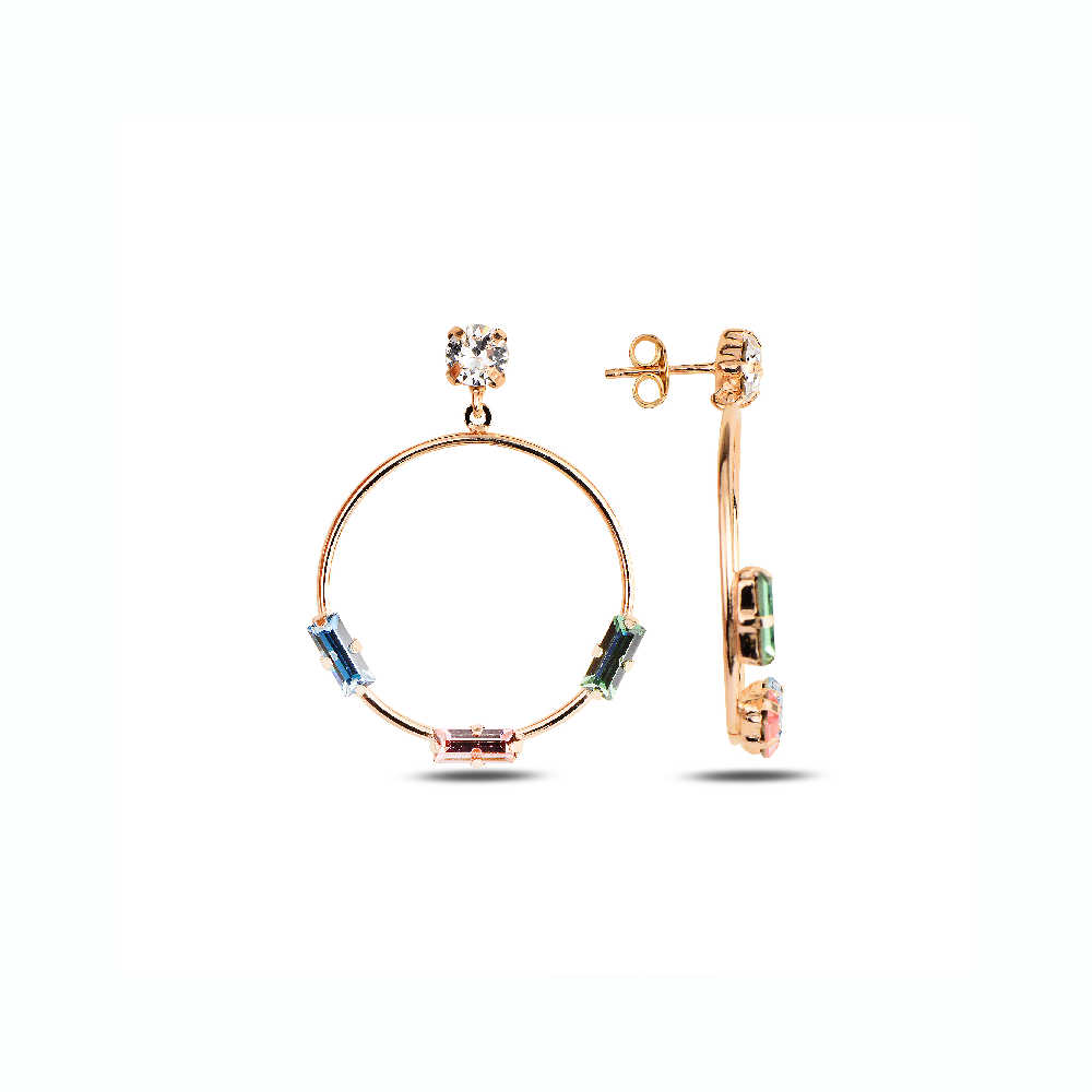 Сребърни висящи обеци Swarovski RENATA trio