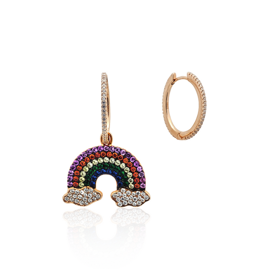 Swarovski Pink Rainbow Silberohrringe