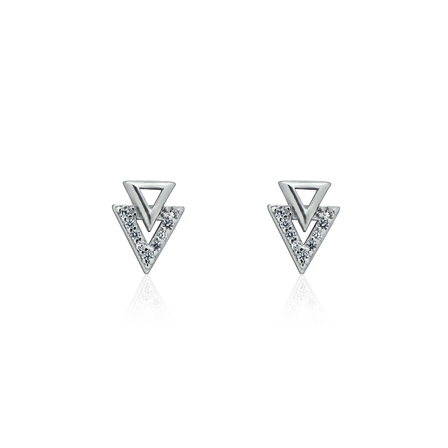 Silver earrings Triangles