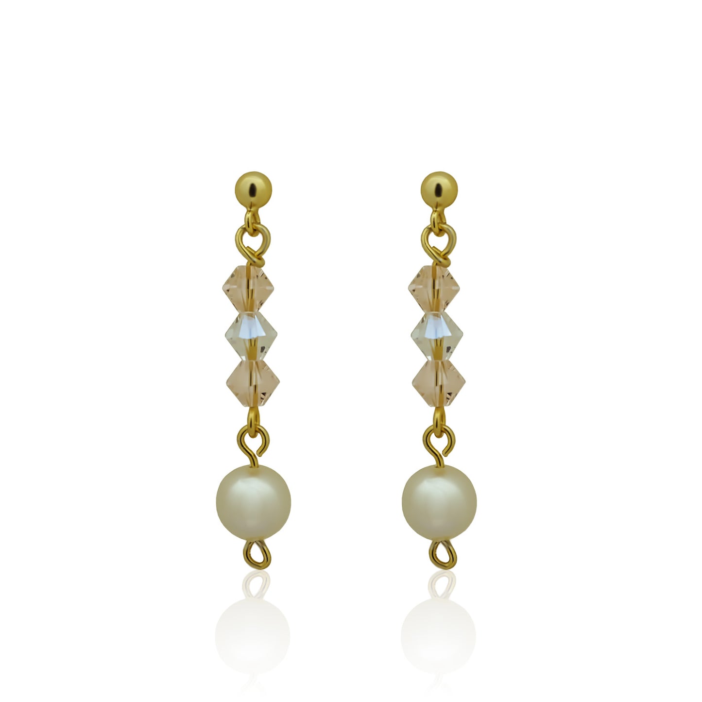 Swarovski Teckla gold silver dangling earrings