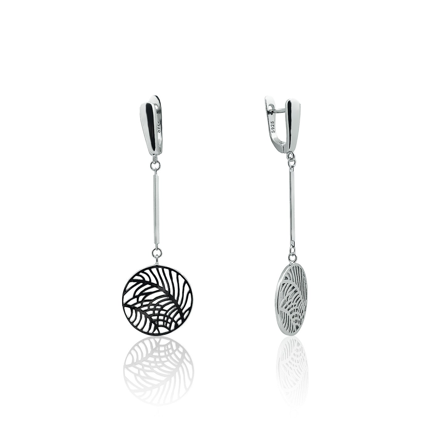 Silver dangling earrings Circles