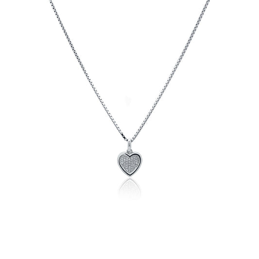 Silver Necklace Shiny Heart