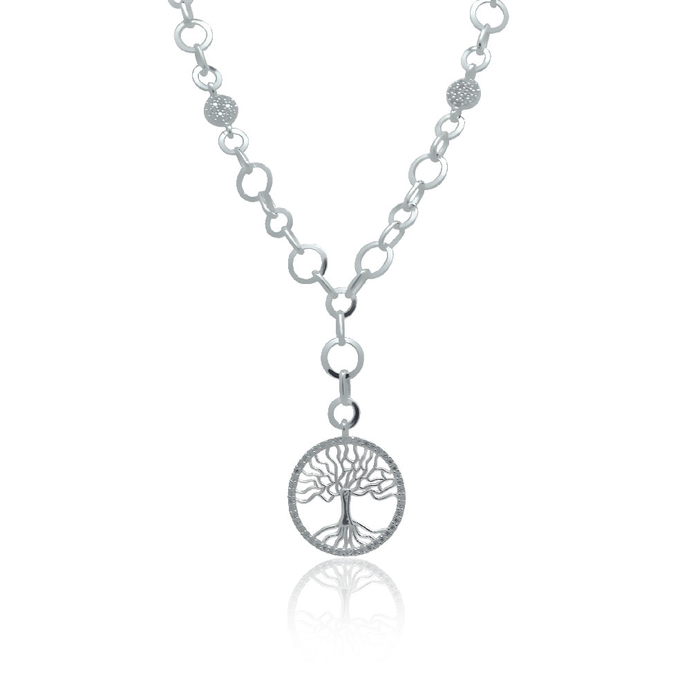 Silver necklace Elegant tree