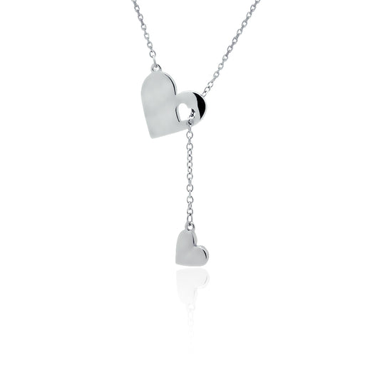 Silver necklace Exquisite hearts