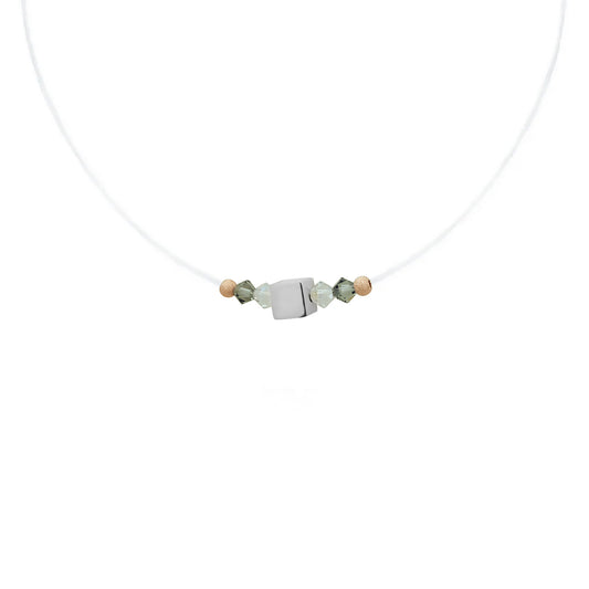 Silver Swarovski Iglika transparent necklace