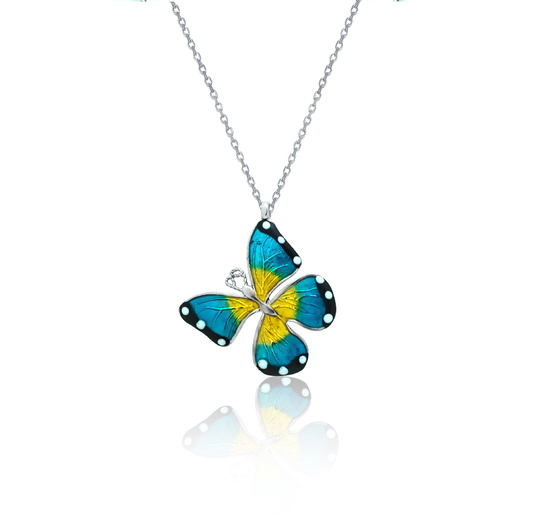 Silver necklace Lovely butterfly