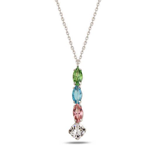 Swarovski NEPTUNE Dangle silver necklace