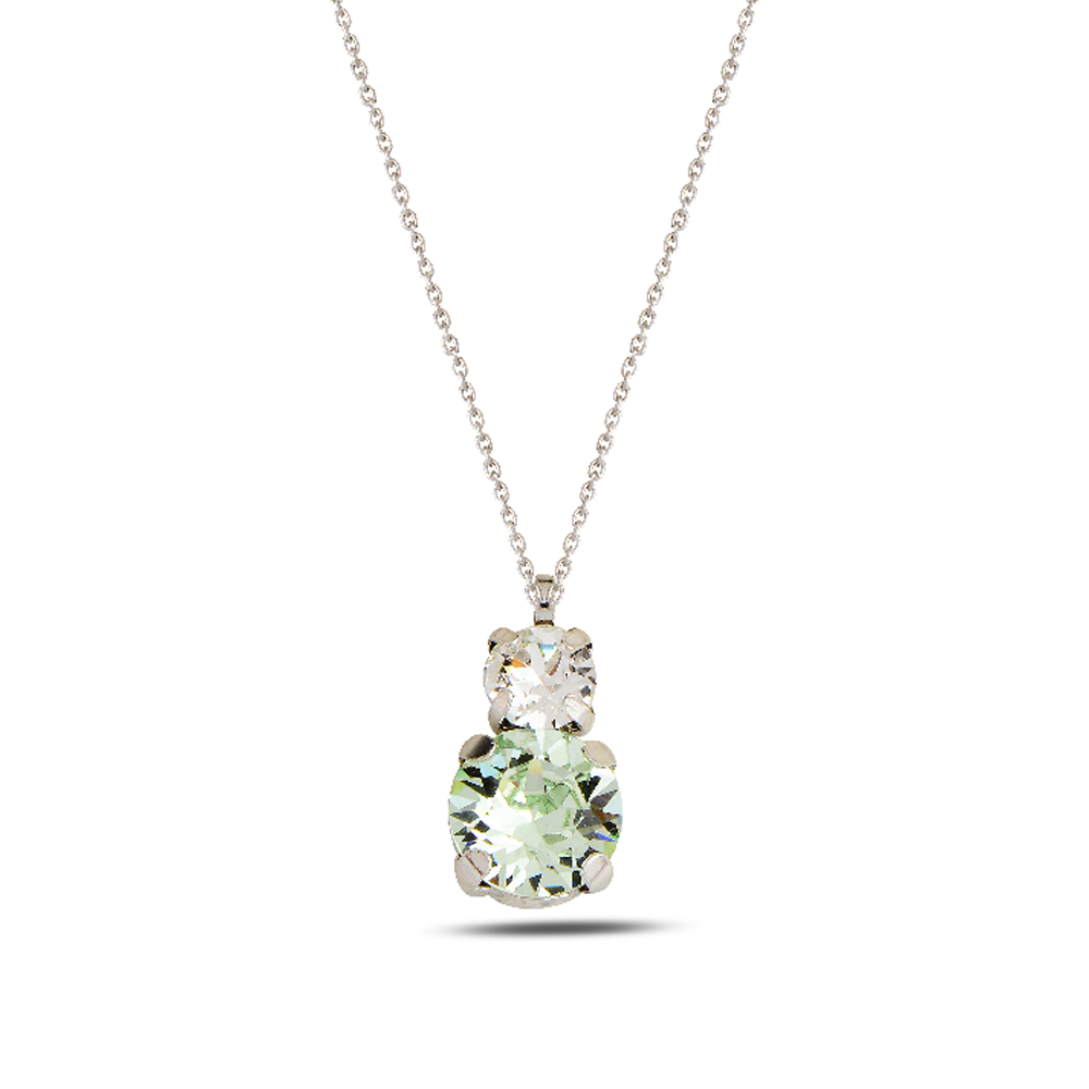 Swarovski FIDES green crystal silver necklace