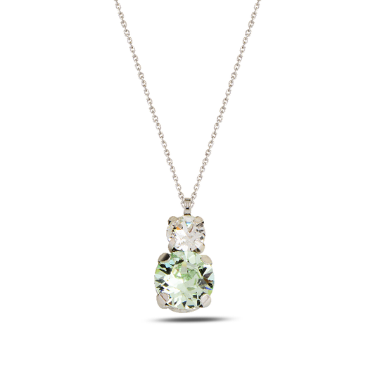 Swarovski FIDES green crystal silver necklace