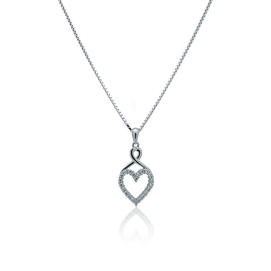 Silver necklace Faithful heart