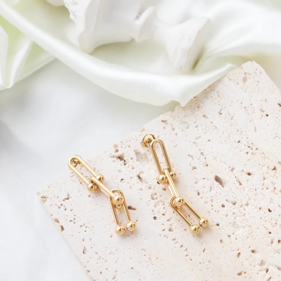 Stainless steel earrings with 18k gold plating Impulse