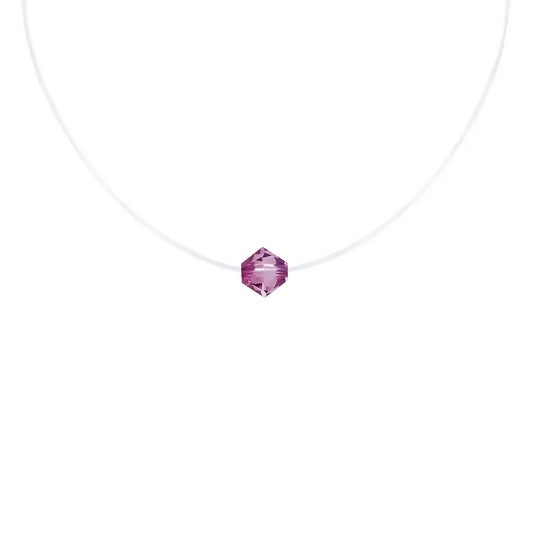 Сребърно колие на корда Swarovski Viola лилаво